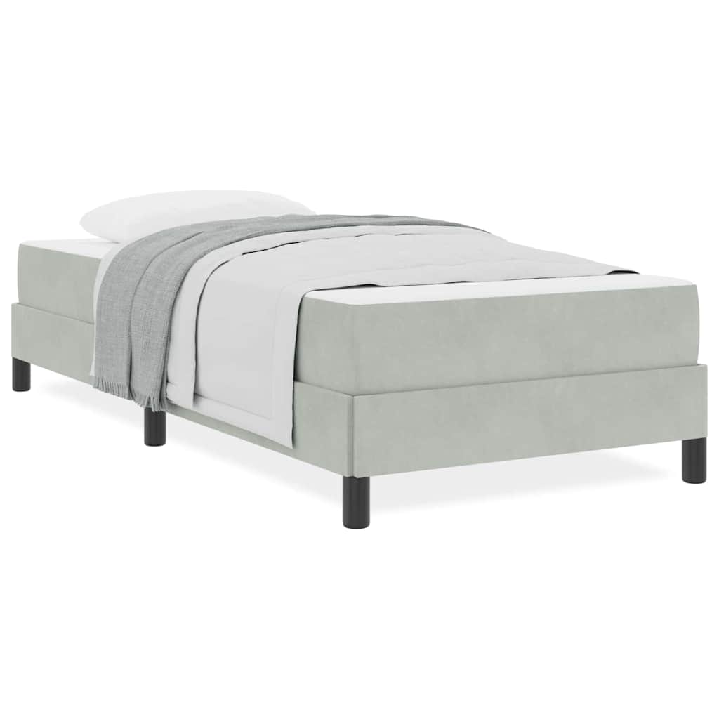Letto box spring con materasso Grigio chiaro 100 x 200 cm