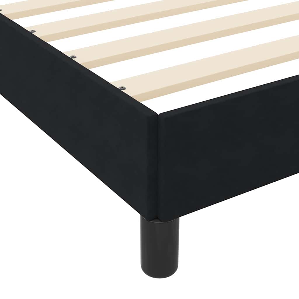 Letto box spring con materasso Nero 100 x 200 cm Velluto