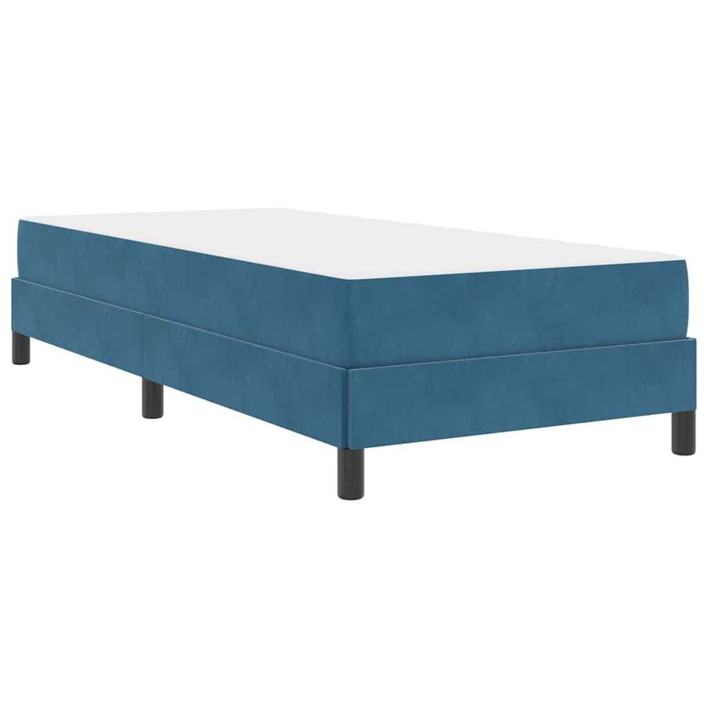 Letto box spring con materasso Blu Scuro 100 x 200 cm Velluto