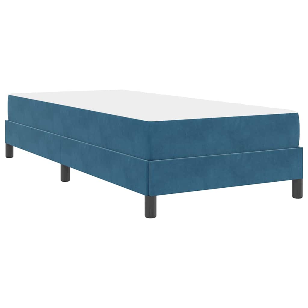 Letto box spring con materasso Blu Scuro 100 x 200 cm Velluto
