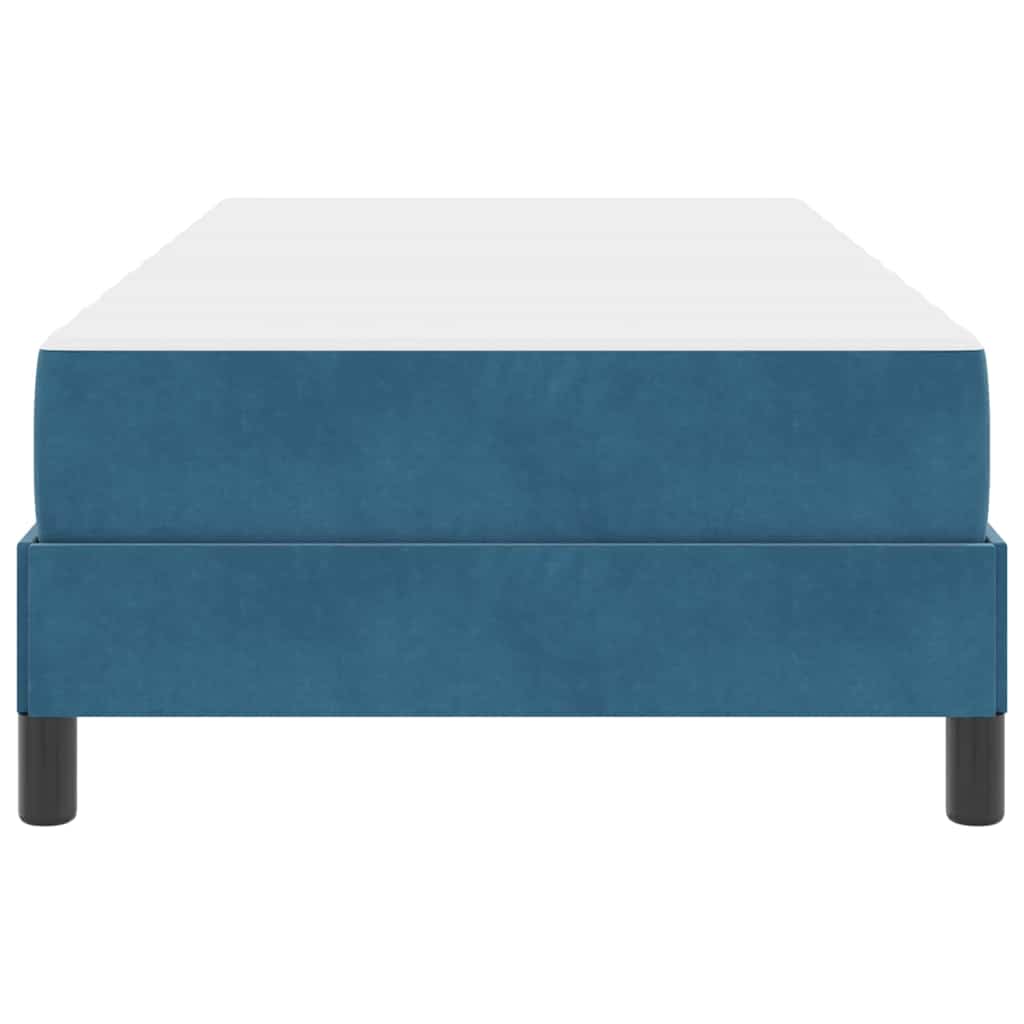 Letto box spring con materasso Blu Scuro 100 x 200 cm Velluto