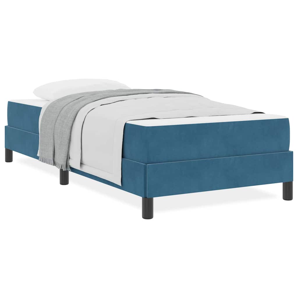 Letto box spring con materasso Blu Scuro 100 x 200 cm Velluto