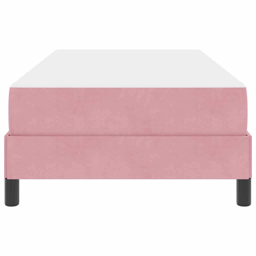 Letto box spring con materasso Rosa 100 x 200 cm Velluto