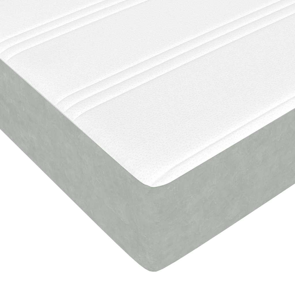 Letto box spring con materasso Grigio chiaro 120 x 200 cm
