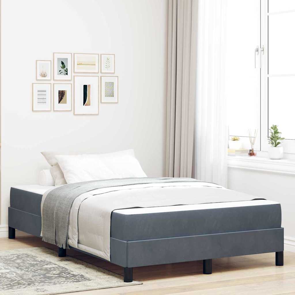 Letto box spring con materasso Grigio scuro 120 x 200 cm