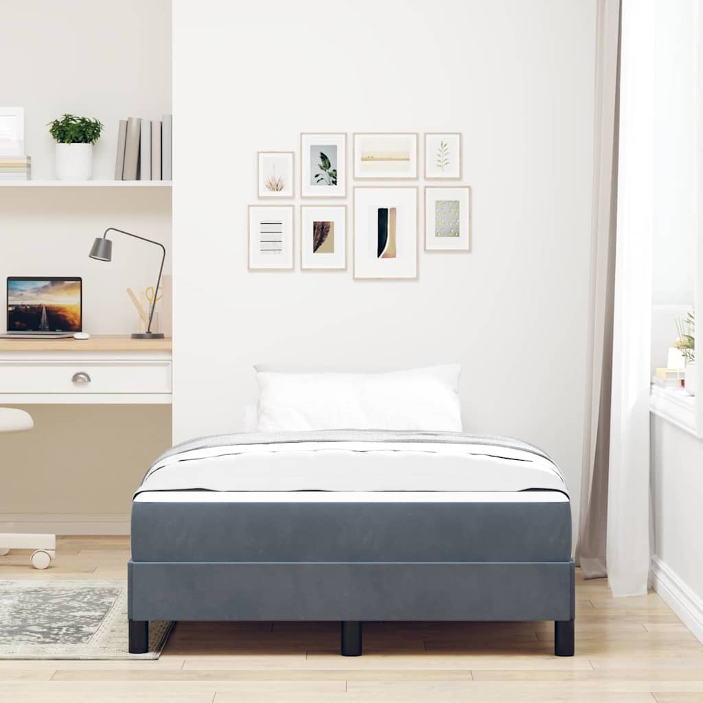Letto box spring con materasso Grigio scuro 120 x 200 cm