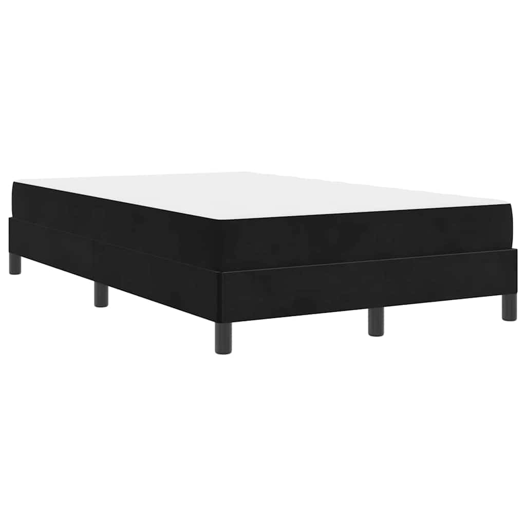 Letto box spring con materasso Nero 120 x 200 cm Velluto