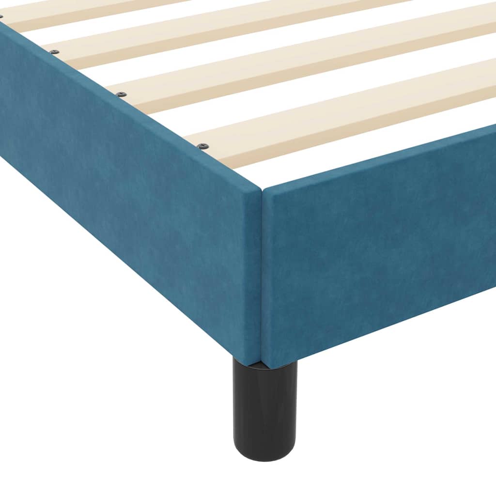 Letto box spring con materasso Blu Scuro 120 x 200 cm Velluto