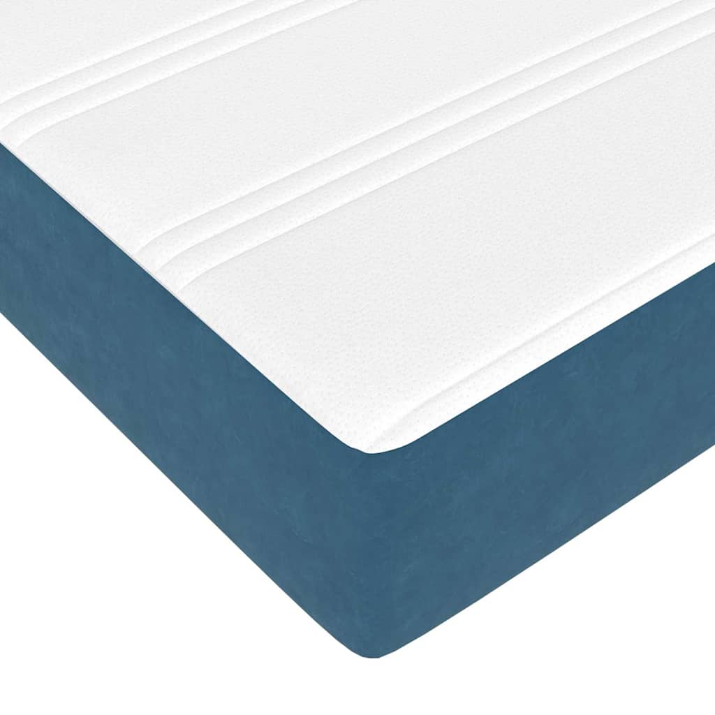 Letto box spring con materasso Blu Scuro 120 x 200 cm Velluto
