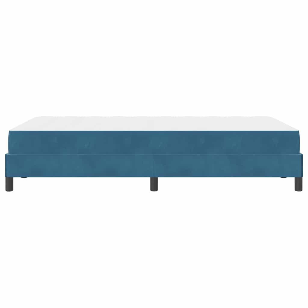 Letto box spring con materasso Blu Scuro 120 x 200 cm Velluto