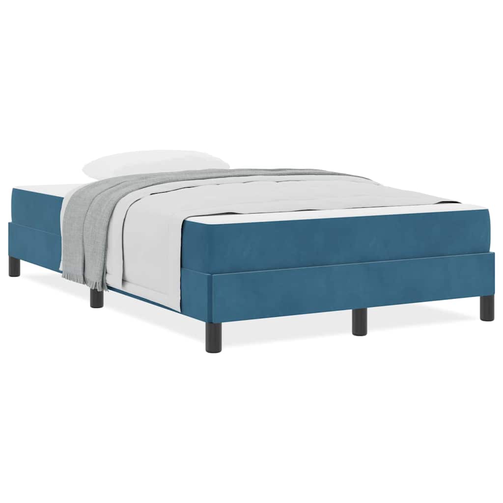 Letto box spring con materasso Blu Scuro 120 x 200 cm Velluto