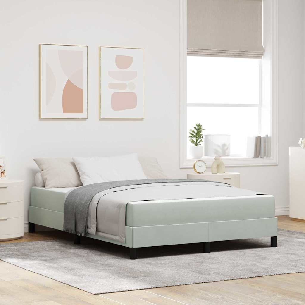 Letto box spring con materasso Grigio chiaro 140 x 200 cm