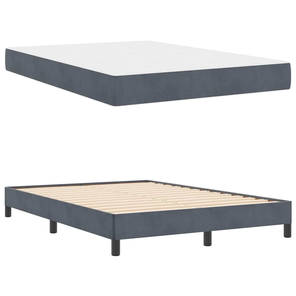 Letto box spring con materasso Grigio scuro 140 x 200 cm