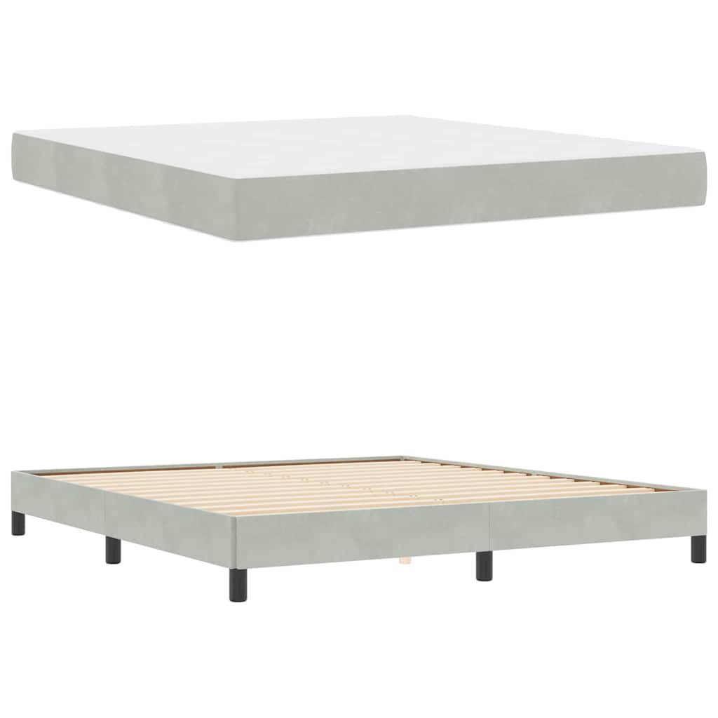 Letto box spring con materasso Grigio chiaro 180 x 200 cm