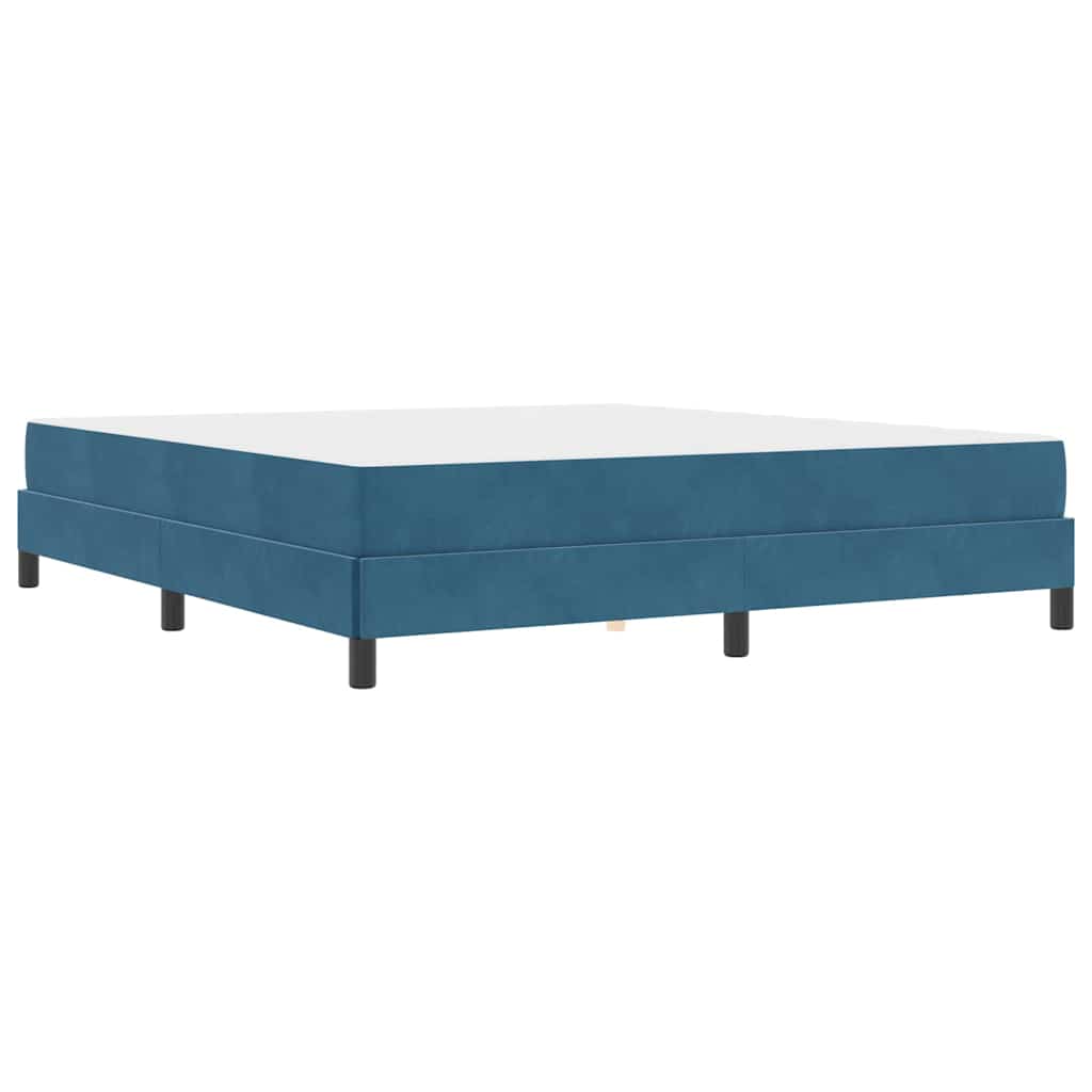 Letto box spring con materasso Blu Scuro 180 x 200 cm Velluto