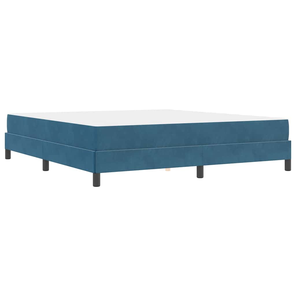 Letto box spring con materasso Blu Scuro 180 x 200 cm Velluto