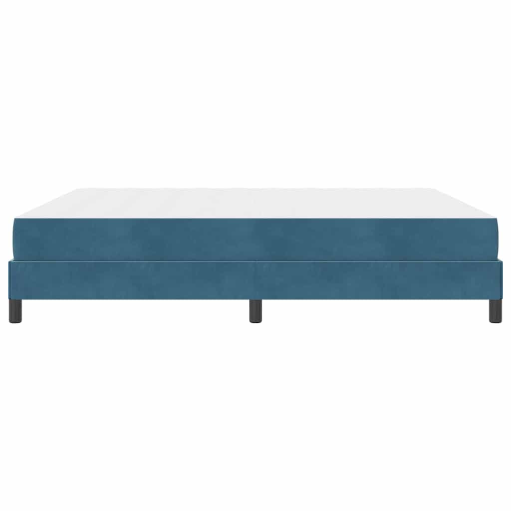 Letto box spring con materasso Blu Scuro 180 x 200 cm Velluto