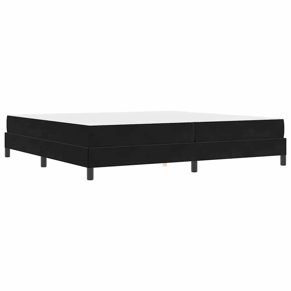 Letto box spring con materasso Nero 200 x 200 cm Velluto