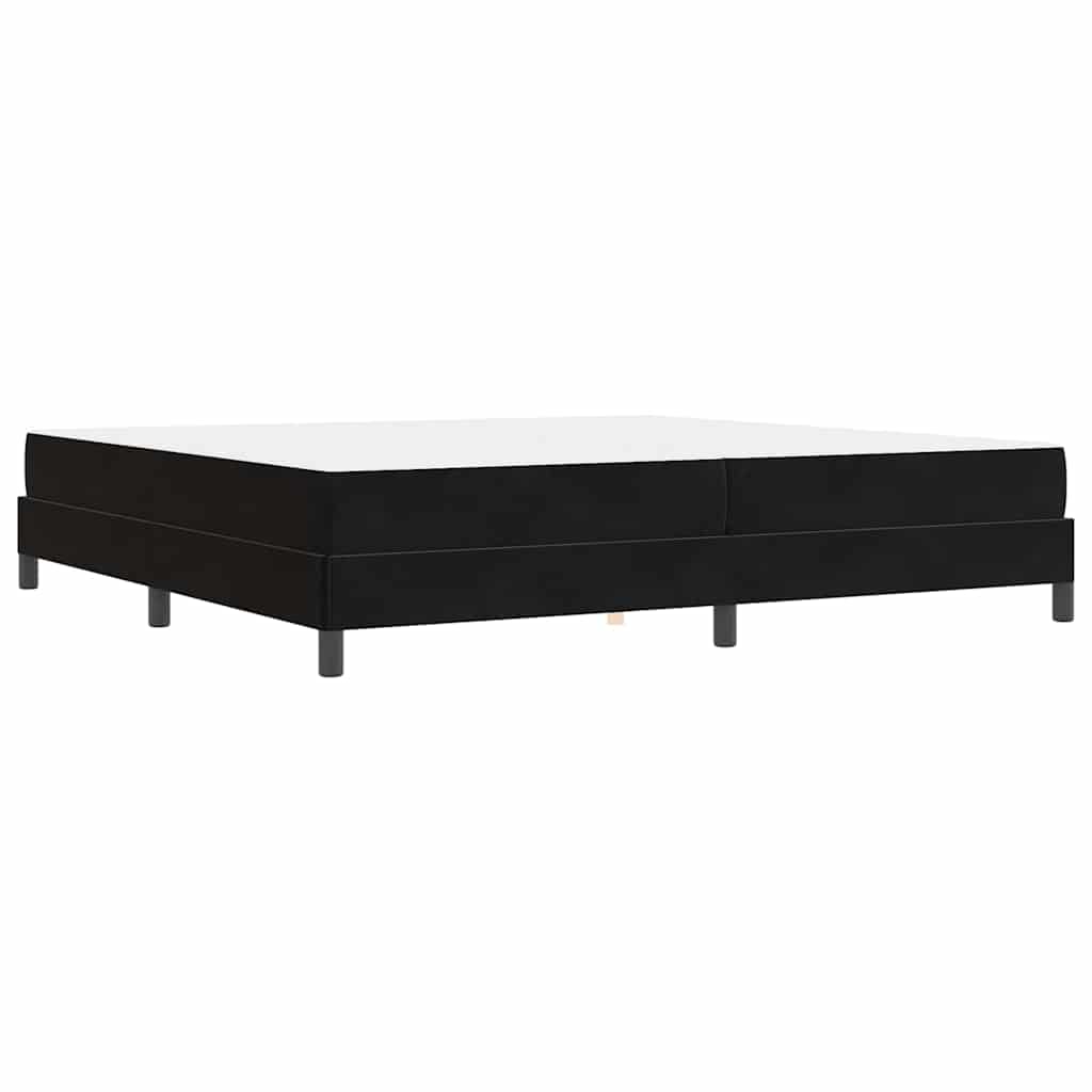 Letto box spring con materasso Nero 200 x 200 cm Velluto