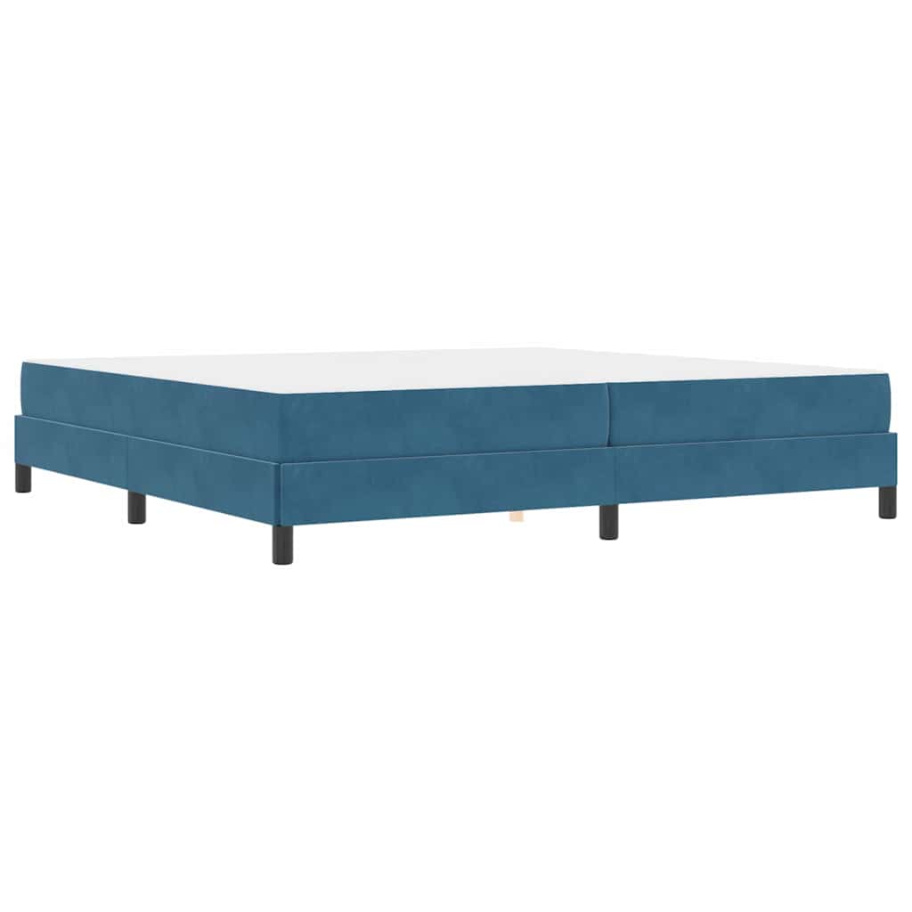 Letto box spring con materasso Blu Scuro 200 x 200 cm Velluto