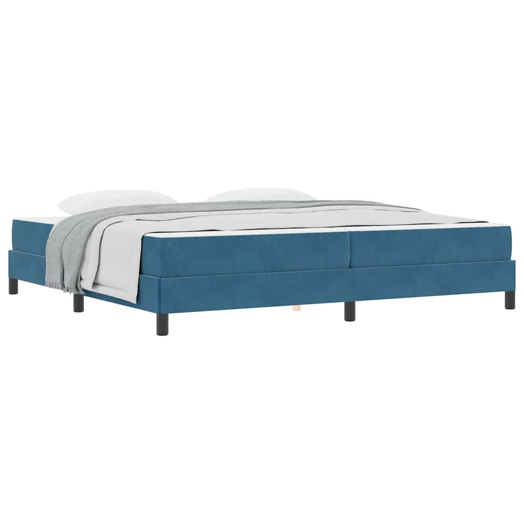 Letto box spring con materasso Blu Scuro 200 x 200 cm Velluto