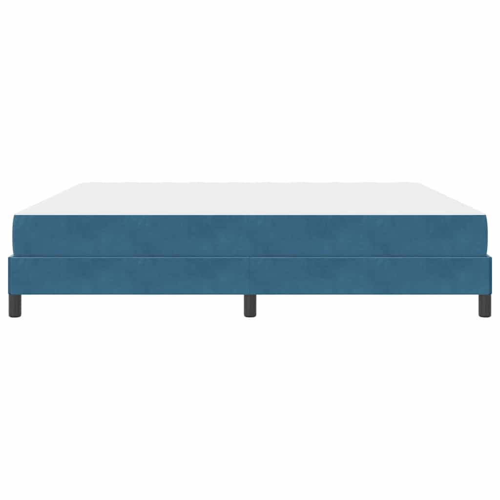 Letto box spring con materasso Blu Scuro 200 x 200 cm Velluto