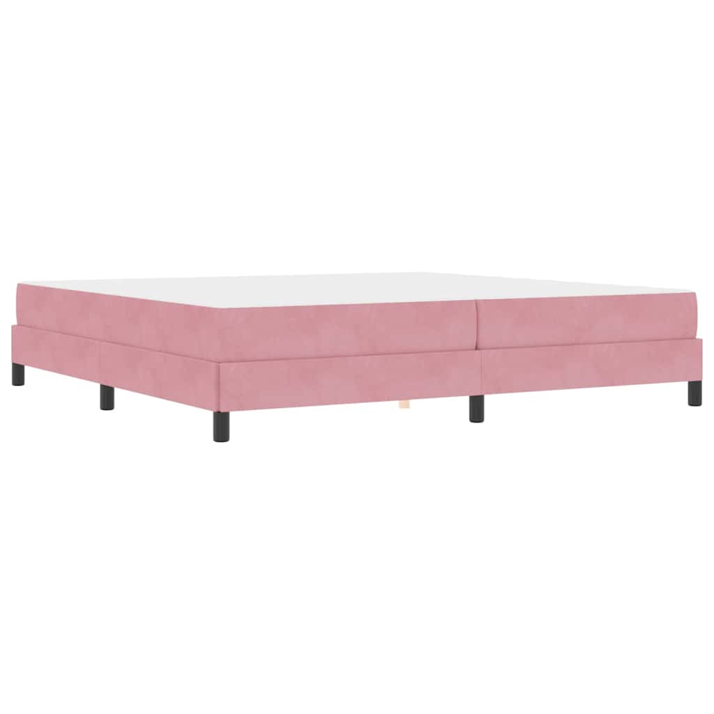 Letto box spring con materasso Rosa 200 x 200 cm Velluto