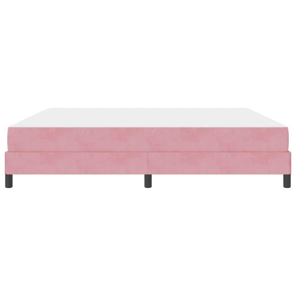 Letto box spring con materasso Rosa 200 x 200 cm Velluto