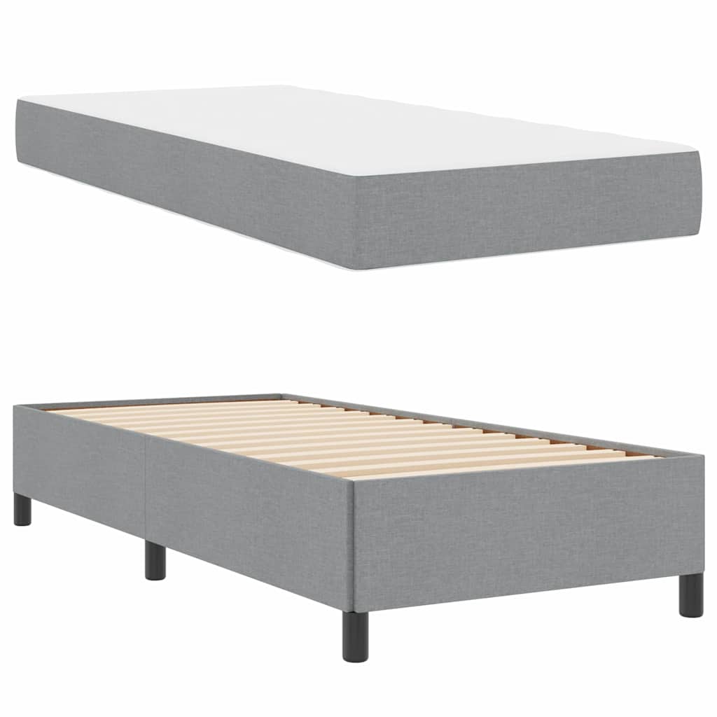 Letto a molle Grigio chiaro e nero 80 x 200 cm