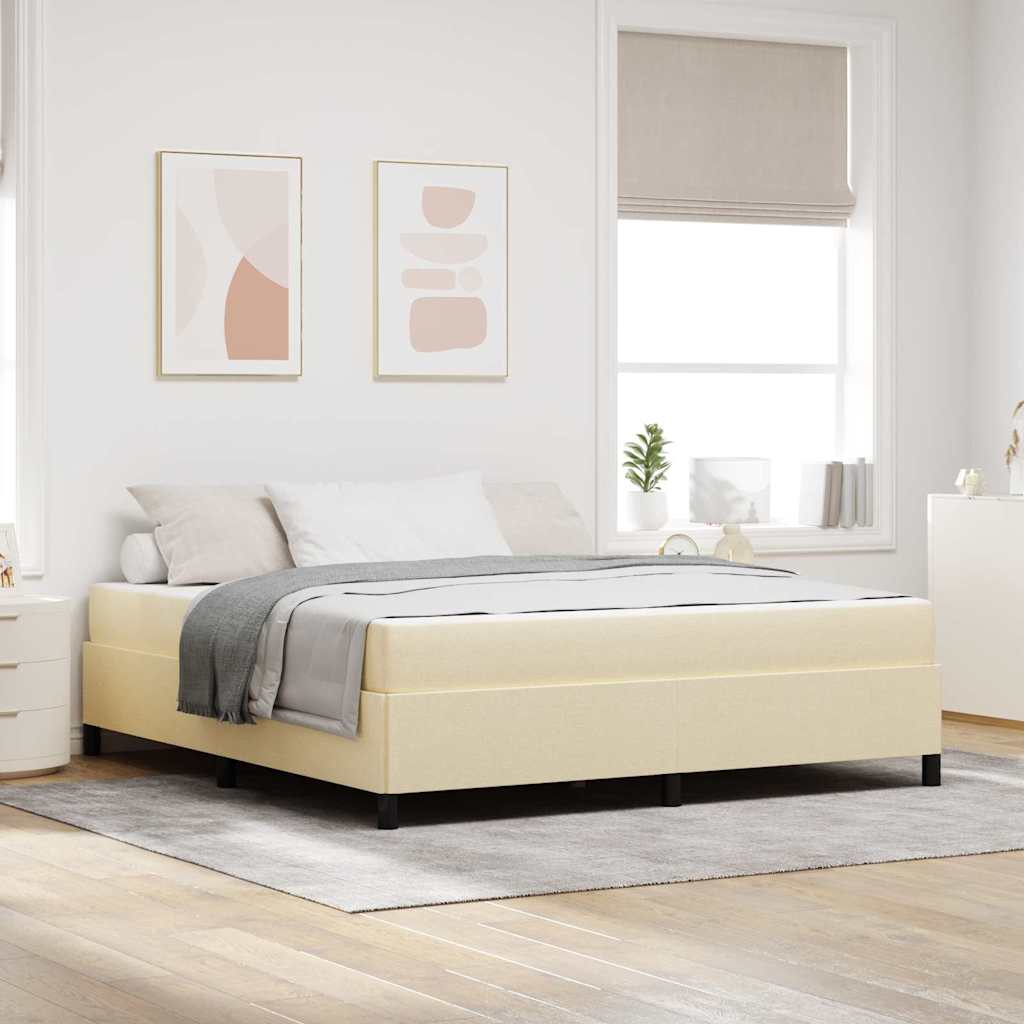 Letto a molle Crema e Nero 180 x 200 cm