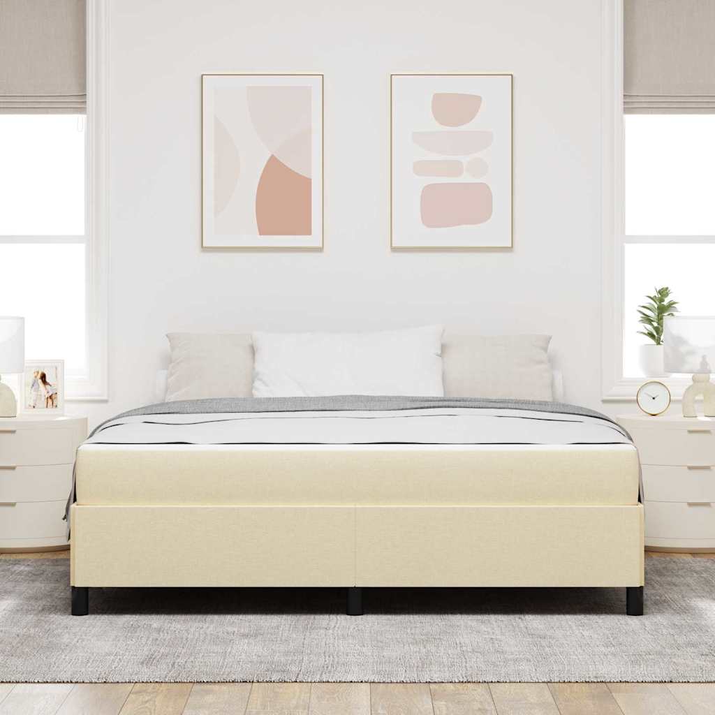 Letto a molle Crema e Nero 180 x 200 cm