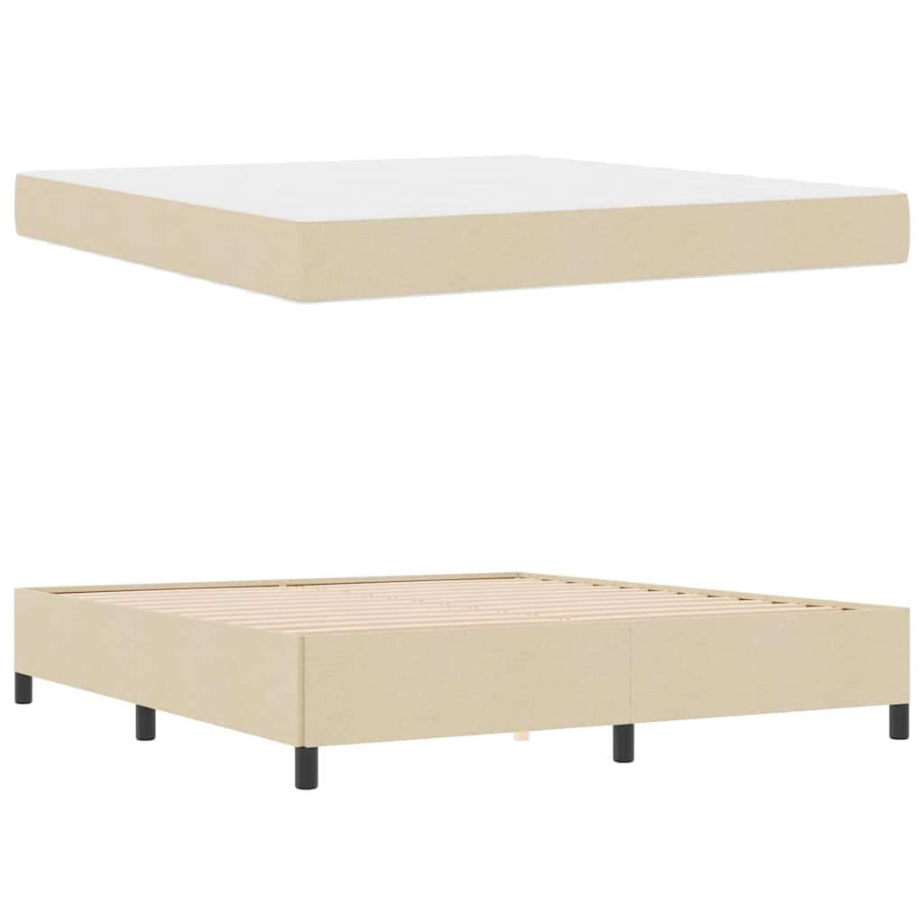 Letto a molle Crema e Nero 180 x 200 cm