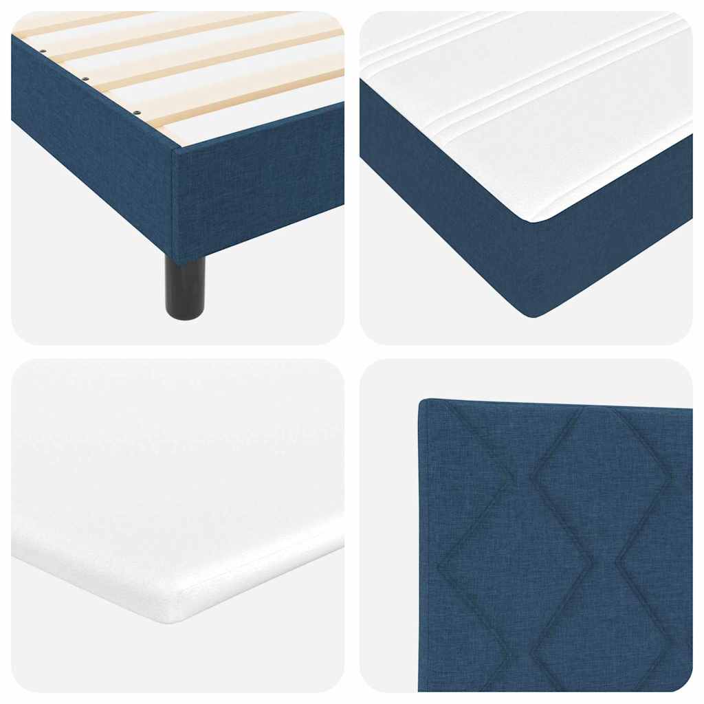 Letto a molle con testiera Blu 190 x 140 cm Tessuto | homemem39