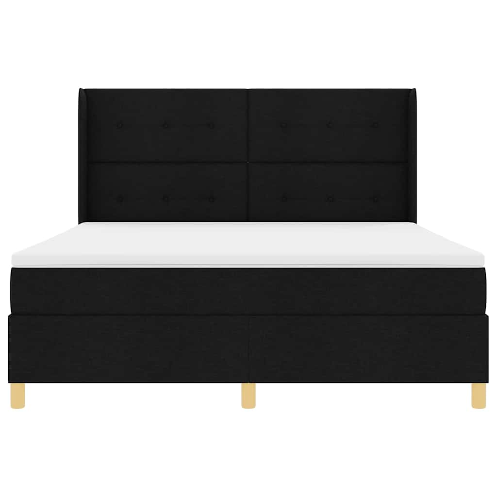 Letto a molle con testiera Nero 180 x 200 cm Tessuto | homemem39