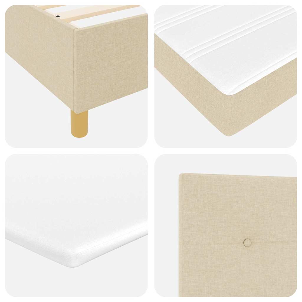 Letto a molle con testiera Crema 200 x 200 cm Tessuto | homemem39