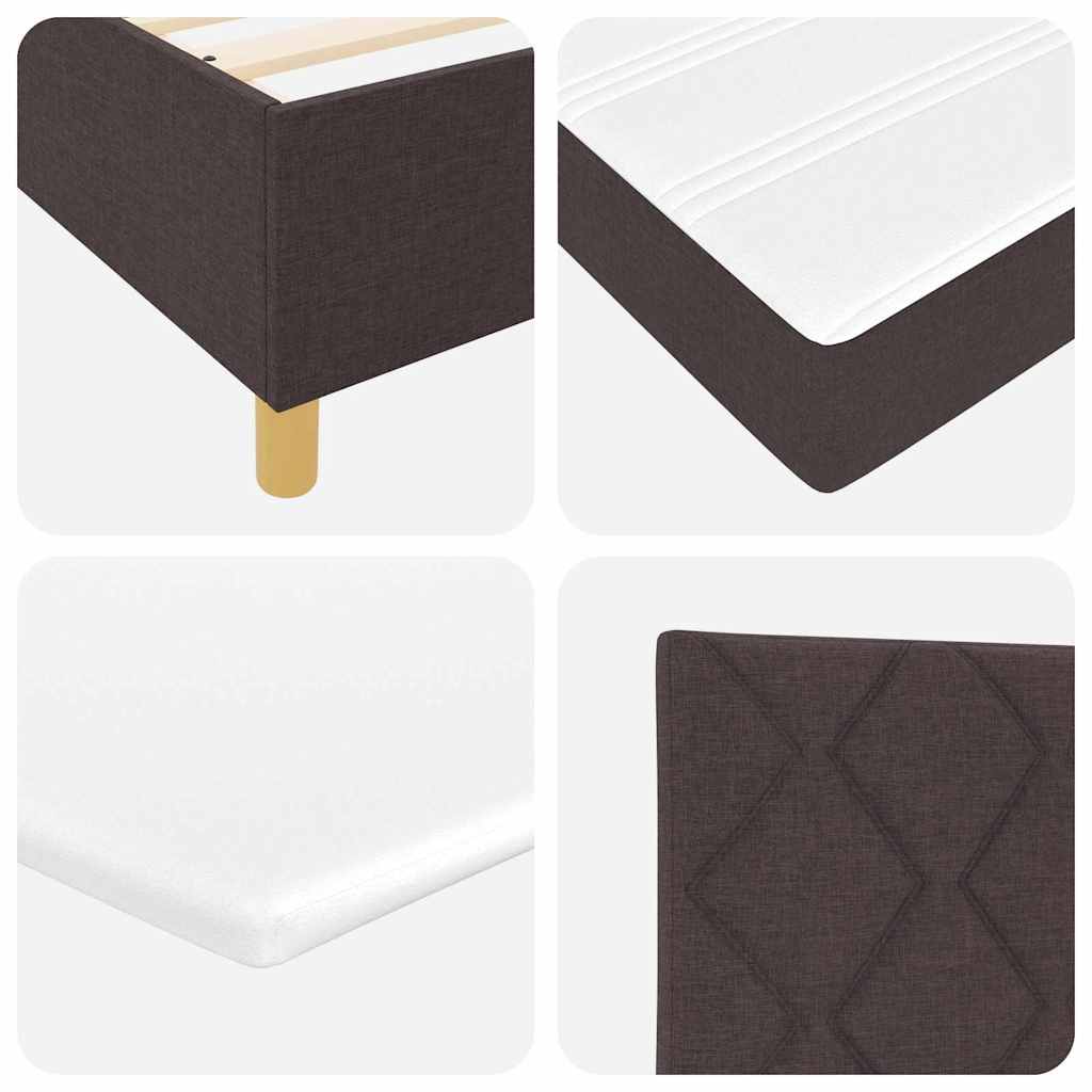 Letto a molle con testiera Marrone Scuro 200 x 200 cm Tessuto | homemem39