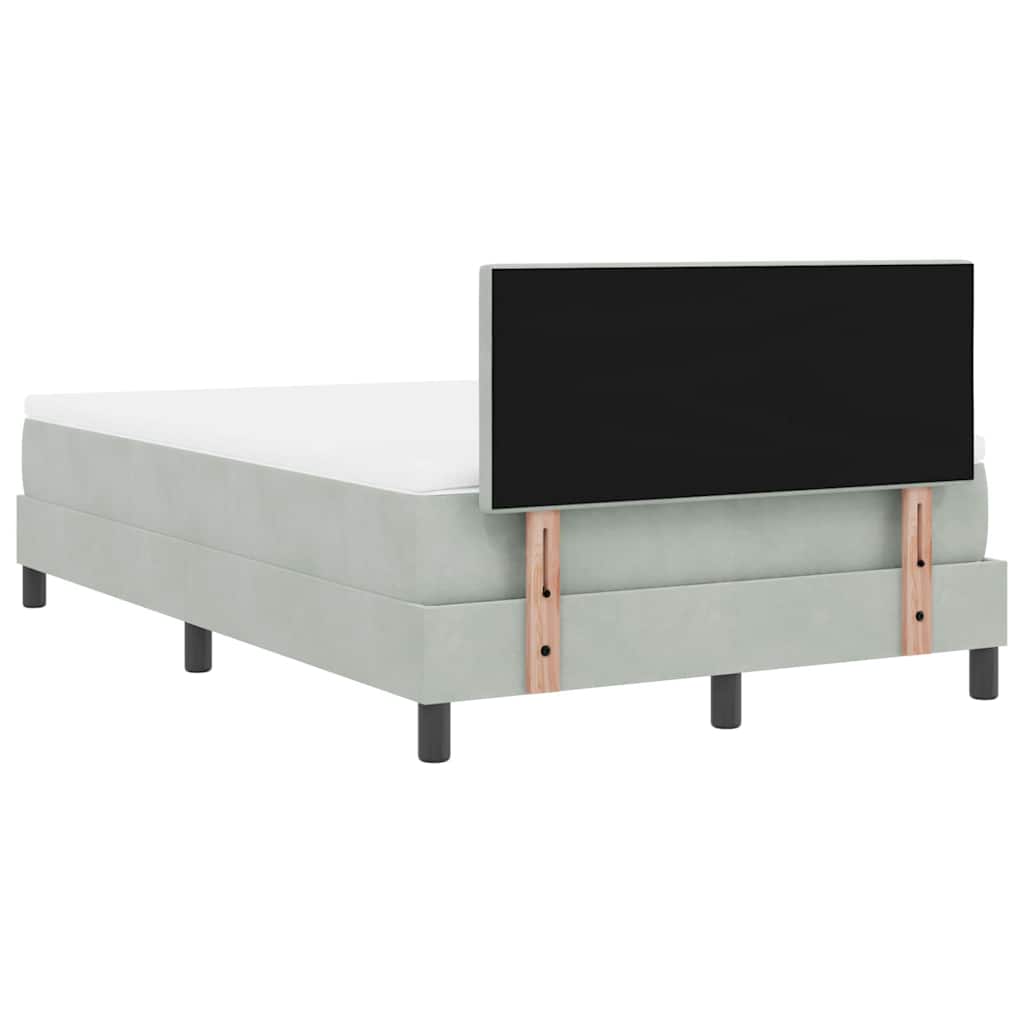 Letto a Sorgente LED Grigio chiaro 120 x 200 cm Velluto | homemem39