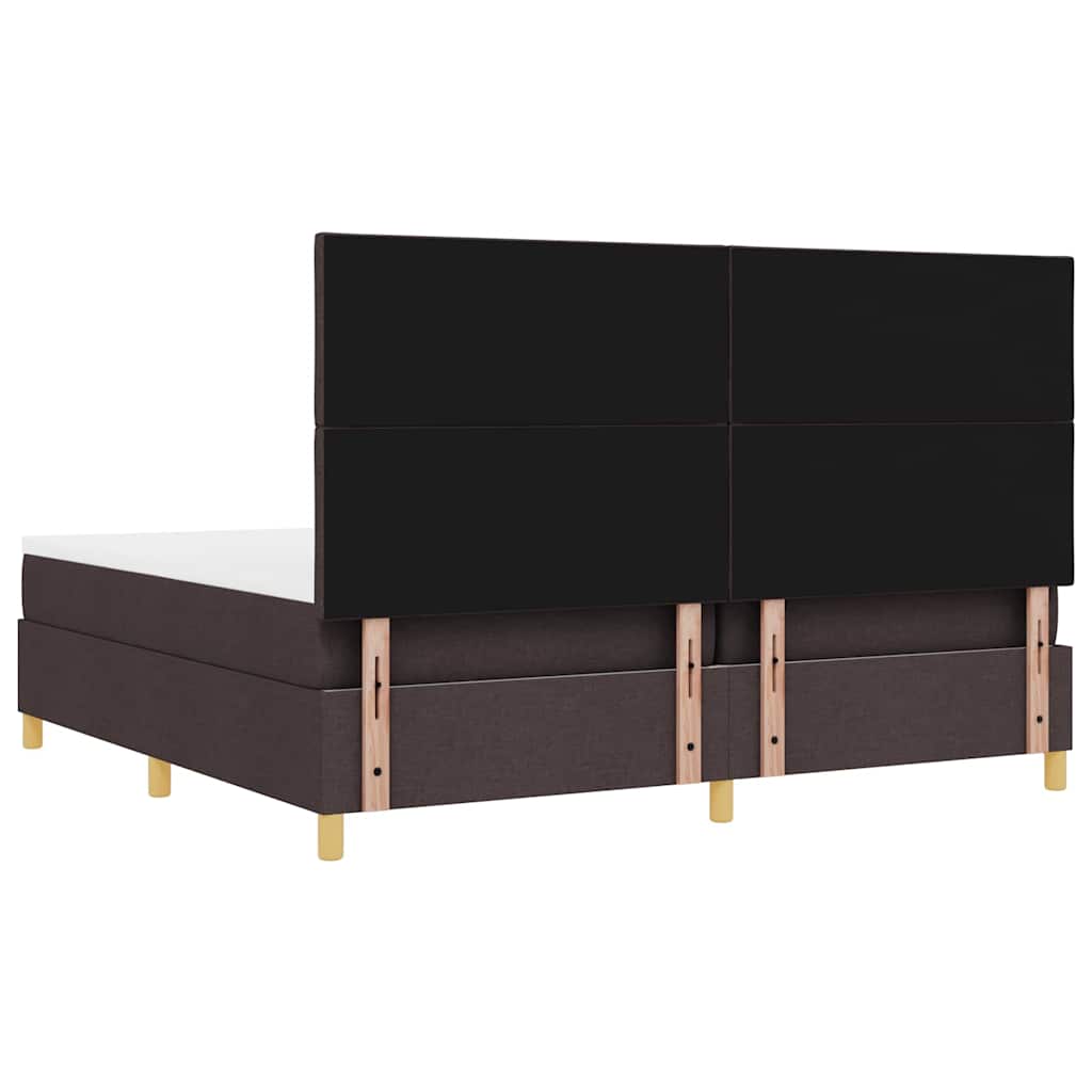 Letto a Sorgente LED Marrone Scuro 200 x 200 cm Tessuto | homemem39