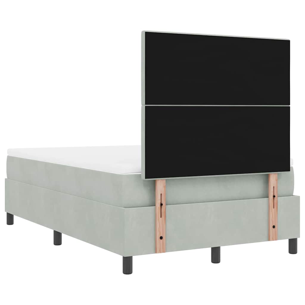 Letto a Sorgente LED Grigio chiaro 120 x 200 cm Velluto | homemem39