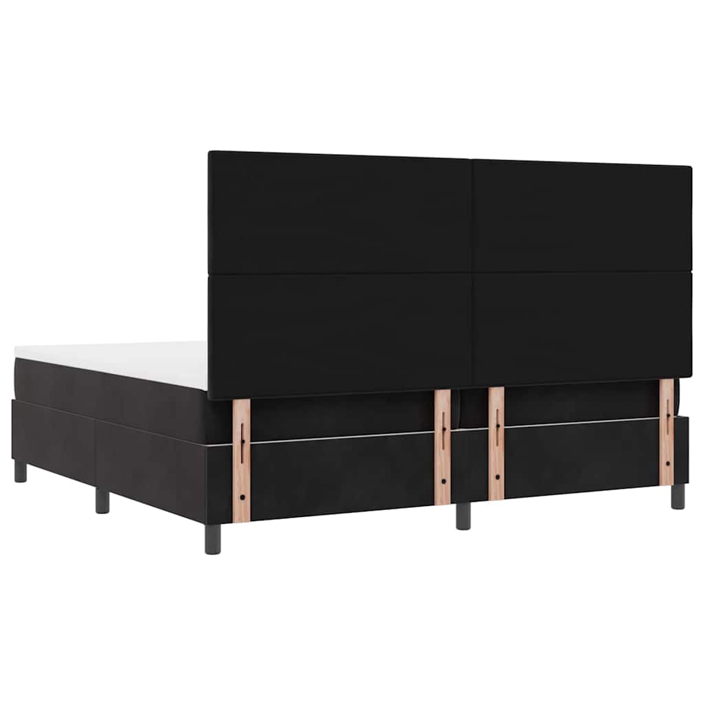 Letto a Sorgente LED con testiera Nero 200 x 200 cm Velluto | homemem39