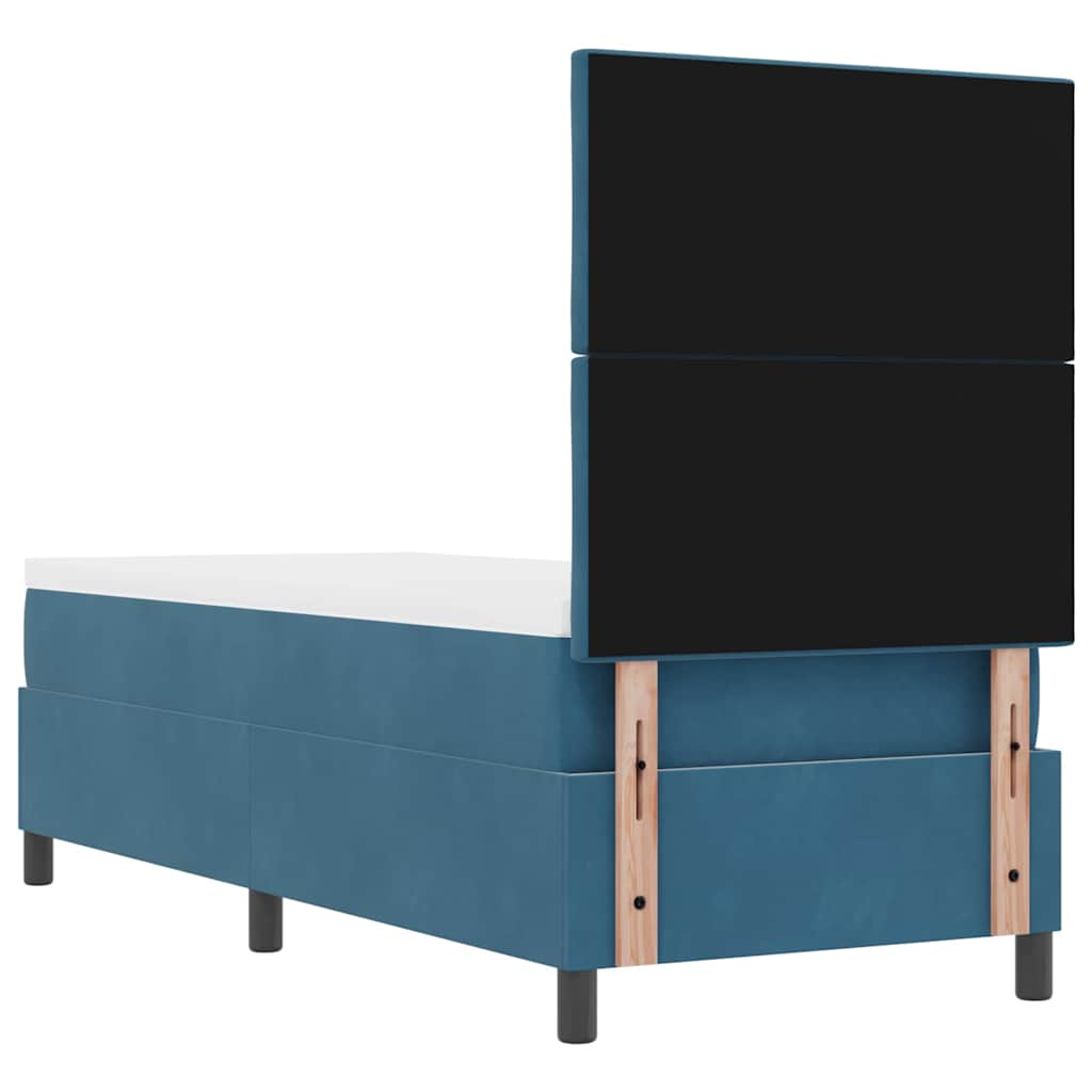 Letto a Sorgente LED con testiera Blu Scuro 80 x 200 cm Velluto | homemem39