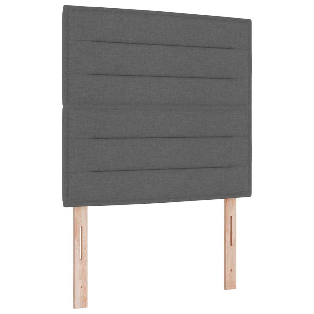 Letto a molle con materasso Grigio scuro 100 x 200 cm Tessuto