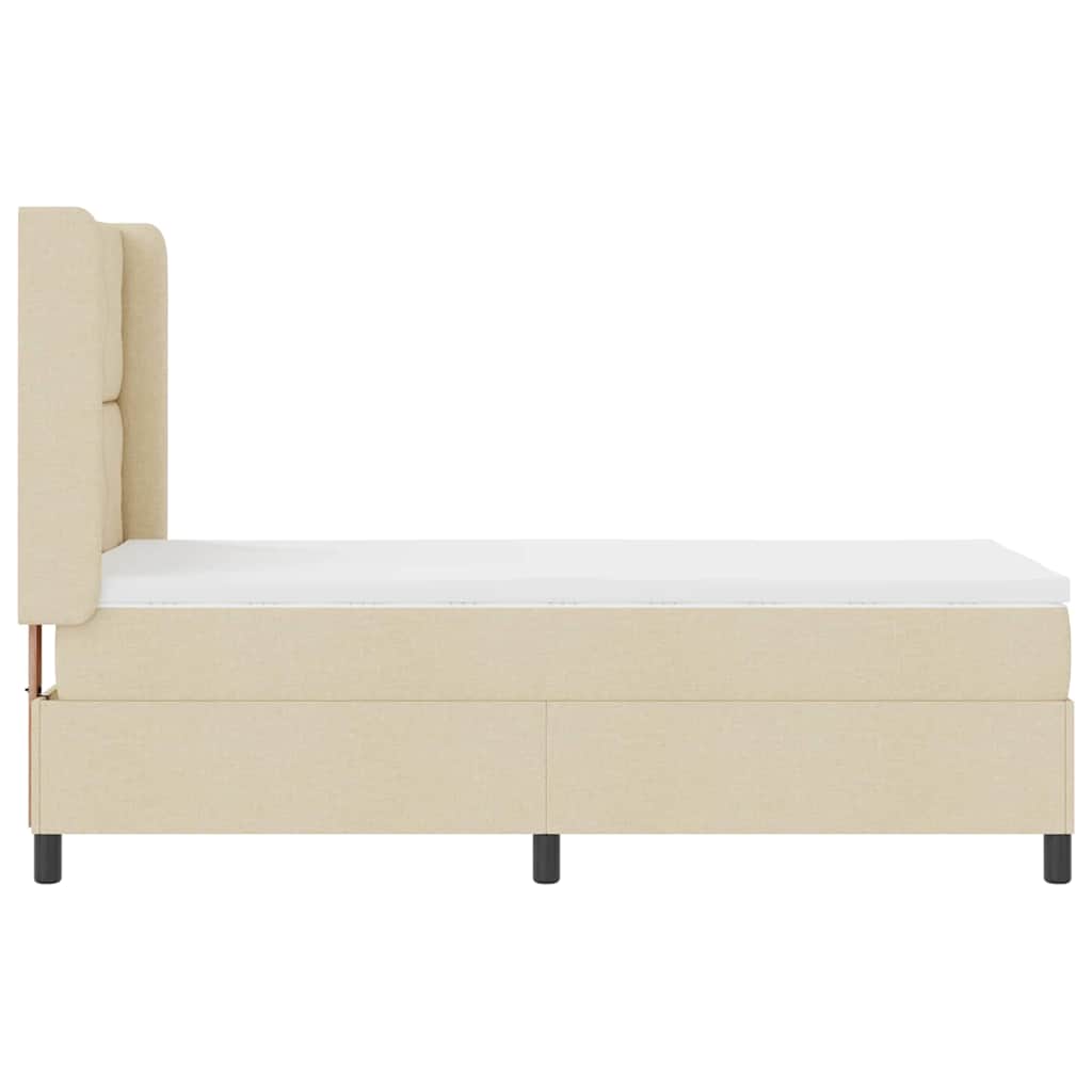 Letto a molle con materasso Crema 100 x 200 cm Tessuto