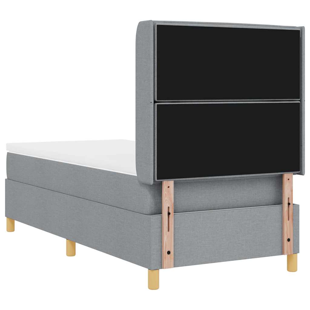 Letto a molle con materasso Grigio chiaro 100 x 200 cm Tessuto