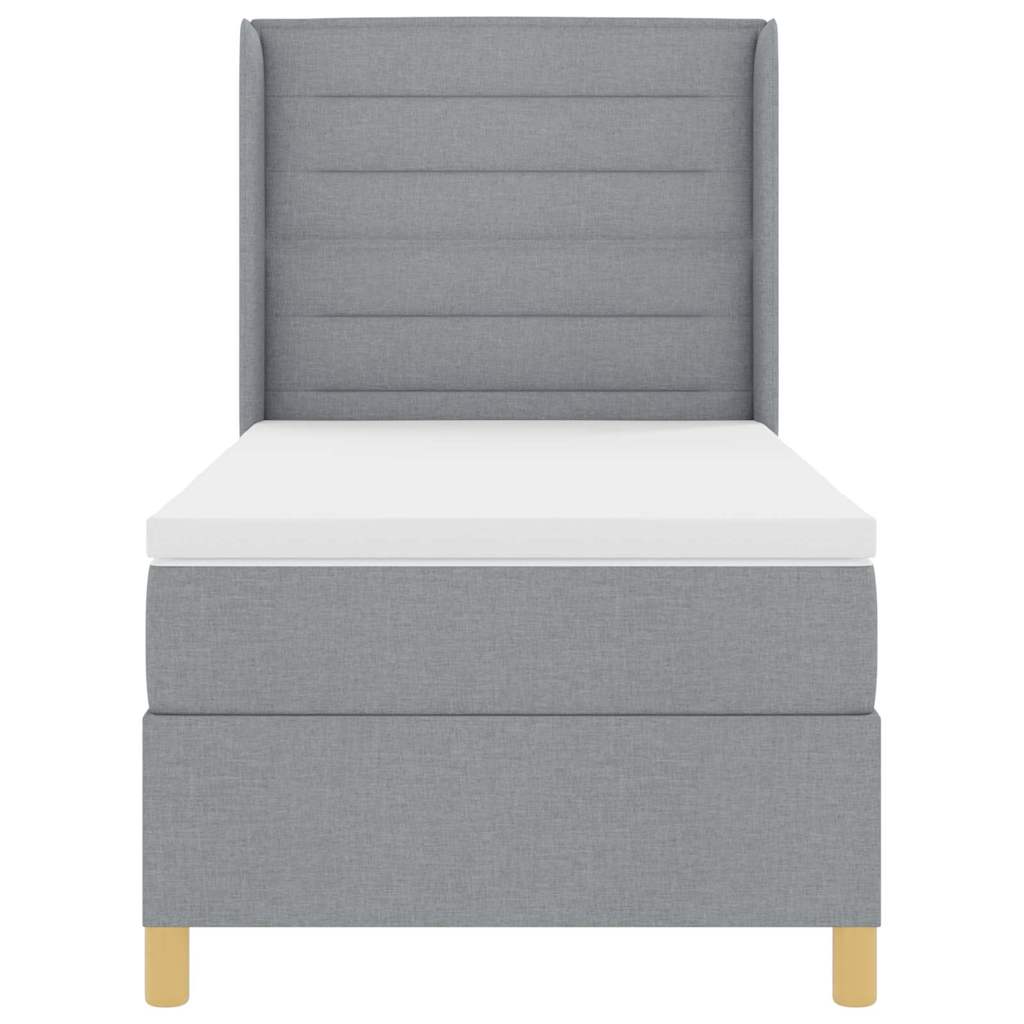 Letto a molle con materasso Grigio chiaro 100 x 200 cm Tessuto