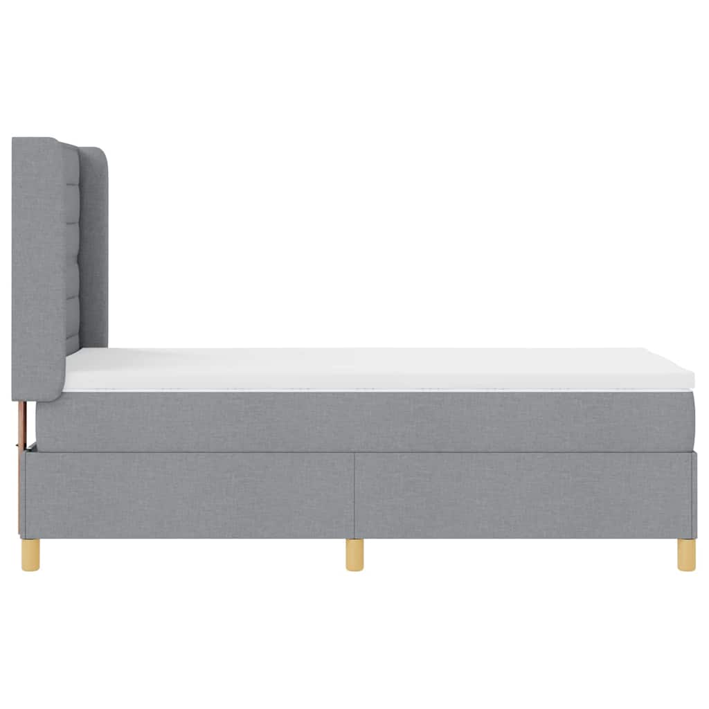 Letto a molle con materasso Grigio chiaro 100 x 200 cm Tessuto
