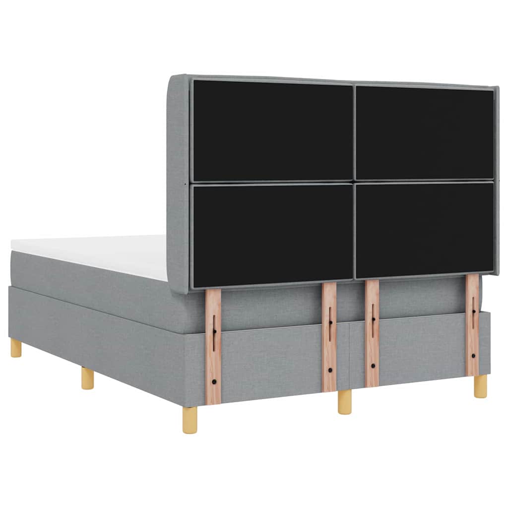 Letto a molle con testiera Grigio chiaro 160 x 200 cm Tessuto | homemem39