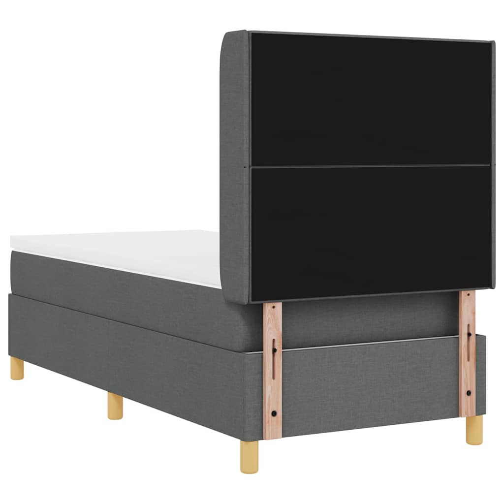 Letto a molle con materasso Grigio 100 x 200 cm Tessuto