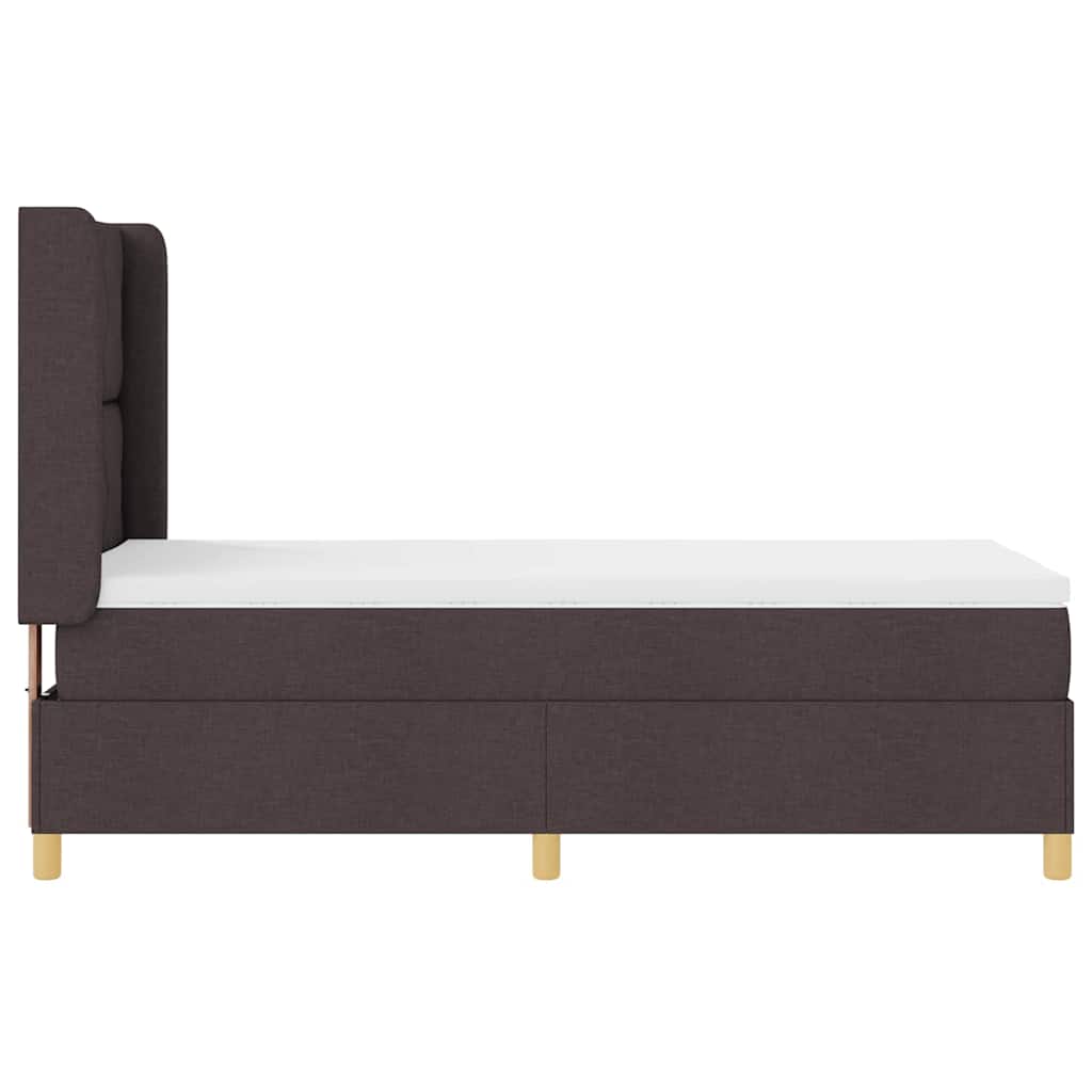 Letto a molle con materasso Marrone 100 x 200 cm Tessuto