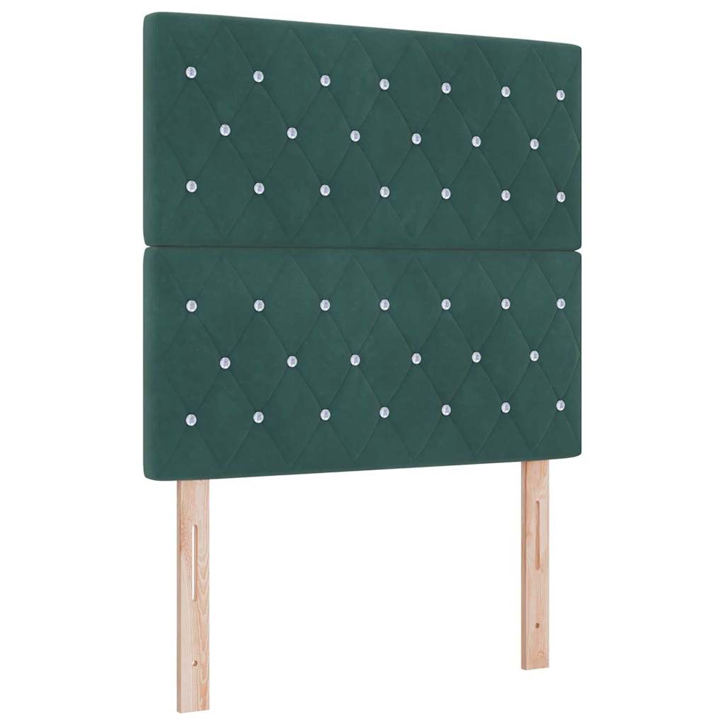 Letto con Box Springs LED e Materasso Verde Scuro 100 x 200 cm